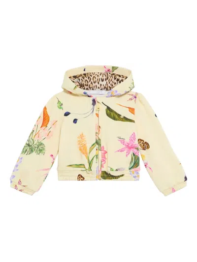 Roberto Cavalli Babies' Tropical-print Hooded Top In Multi