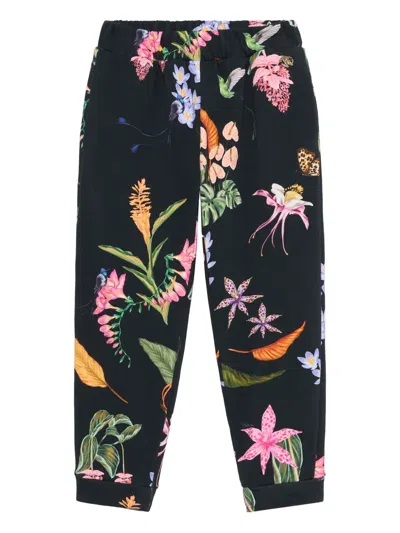 Roberto Cavalli Kids' Tropical-print Jersey Trousers In Multi