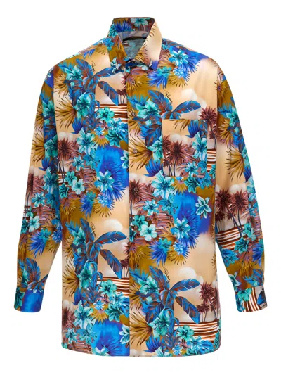 Roberto Cavalli Tropical-print Shirt In Orange