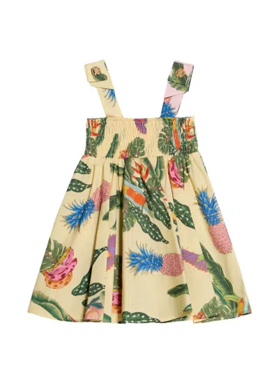 Roberto Cavalli Babies' Tropicana-print Smocked Dress In Multi