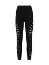 Roberto Cavalli Leggings With Perforated Python Pattern In Black