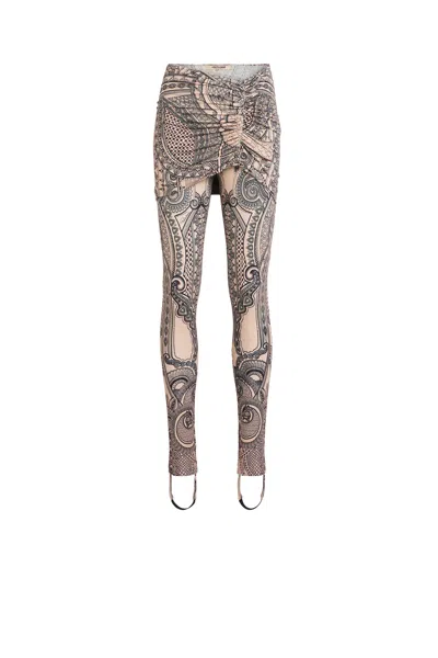 Roberto Cavalli Trousers In Indigo/nude