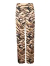 Roberto Cavalli High-waisted Tiger-print Trousers In Multicolor