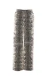 Roberto Cavalli High Waist Zebra Pattern Wide Leg Trousers In White