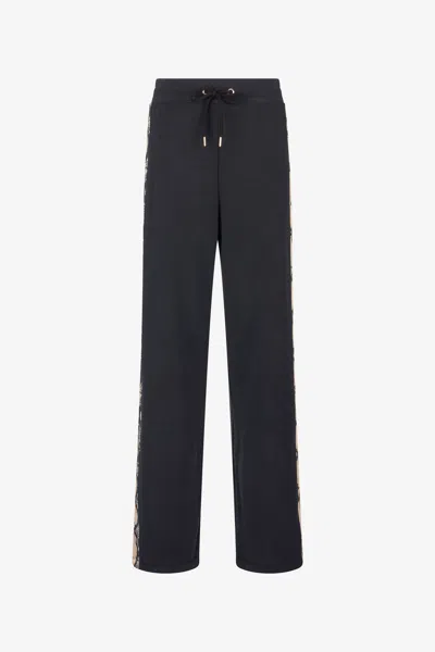 Roberto Cavalli Trousers With Snake Bands In Black