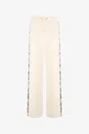 Roberto Cavalli Trousers With Snake Bands In Ivory