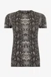 Roberto Cavalli Python Print T-shirt In Multi
