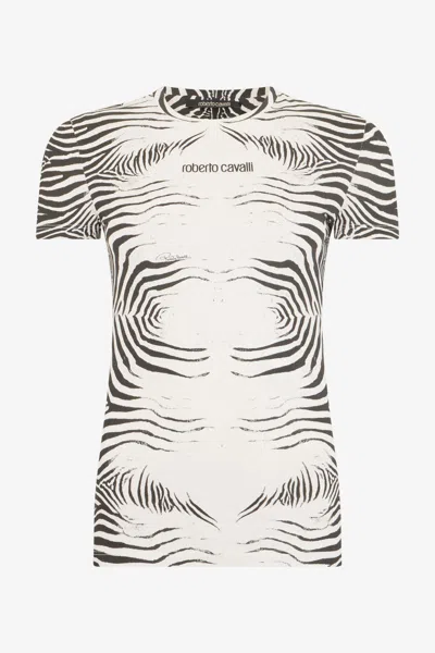 Roberto Cavalli Zebra Print T-shirt In Multi
