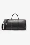 Roberto Cavalli Tumbled Leather Travel Bag In Black