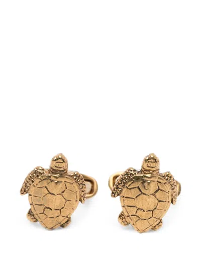 Roberto Cavalli Turtle-motif Cufflinks In Gold