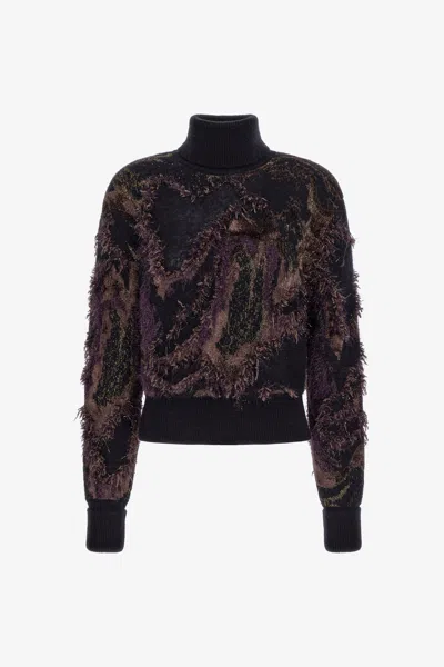 Roberto Cavalli Turtleneck Sweater In Black
