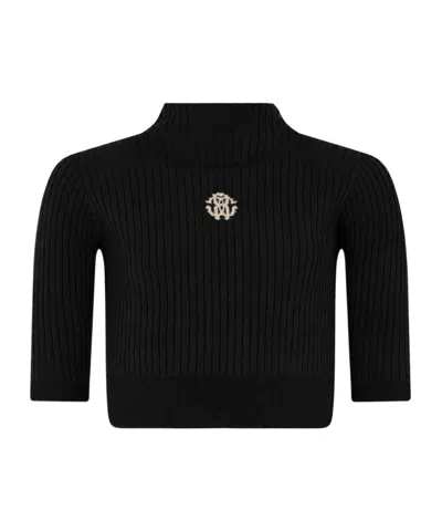 Roberto Cavalli Kids' Turtleneck Sweater In Black