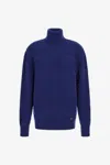 Roberto Cavalli Turtleneck Sweater In Dark Blue