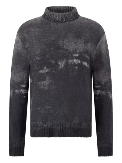 Roberto Cavalli Turtleneck Wool Sweater In Black