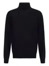 Roberto Cavalli High Collar Wool Sweater In Black