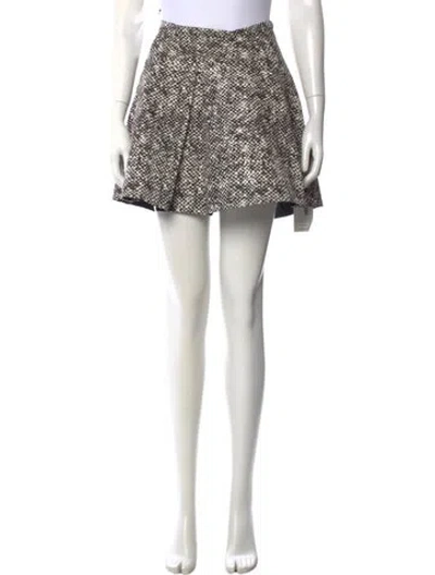 Pre-owned Roberto Cavalli Tweed Pattern Mini Skirt In Brown
