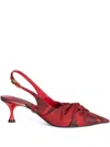 Roberto Cavalli Twist-detail Slingback Pumps In Red