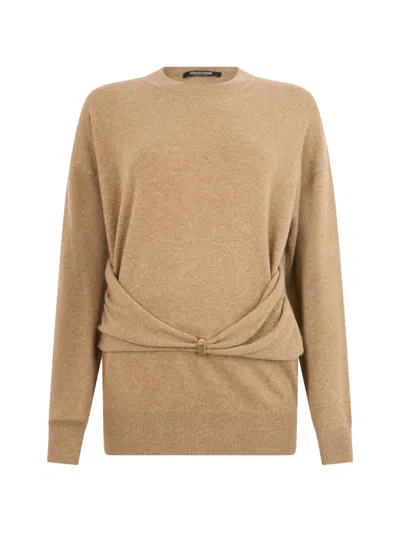 Roberto Cavalli Twist-detail Sweater In Neutral