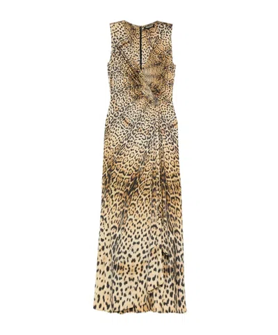ROBERTO CAVALLI TWISTED ANIMAL-PRINT DRESS