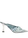 Roberto Cavalli Twisted Pointed Slingback Pumps In Blue