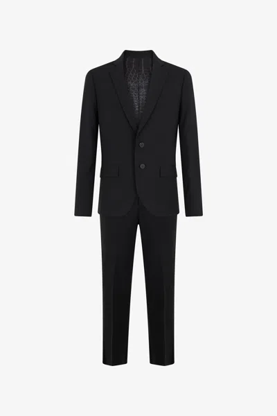 Roberto Cavalli Two-button Suit Jacket In Black
