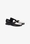 Roberto Cavalli Monogram-plaque Two-tone Loafers In White/black