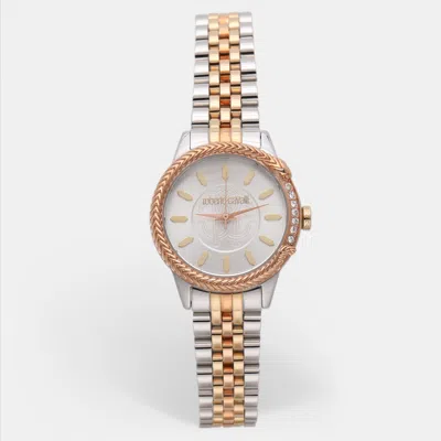 Pre-owned Roberto Cavalli Two Tone Stainless Steel Rc5l077m1065 Women's Wristwatch 30 Mm In Silver