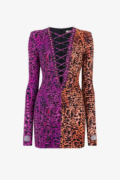 ROBERTO CAVALLI MURENA DRUCK KLEID MINI