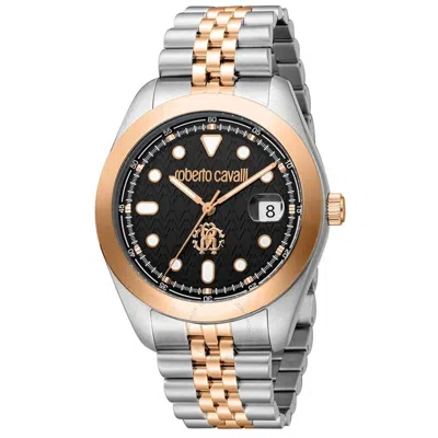 Roberto Cavalli Uomo Quartz Black Dial Men's Watch Rc5g051m1045 In Gold