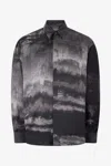 Roberto Cavalli Worn Gradient-effect Silk Shirt In Black