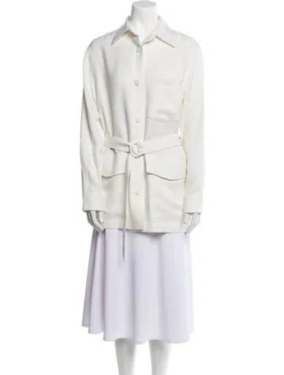 Pre-owned Roberto Cavalli Utility Jacket In White