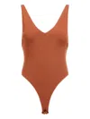 Roberto Cavalli V-neck Bodysuit In Brown