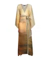 Roberto Cavalli Silk Dress With Sunset-inspired Print In Orange