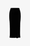 Roberto Cavalli Velvet Midi Skirt In Black
