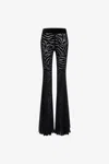 Roberto Cavalli Velvet Pants With Ray Of Gold Print In Black