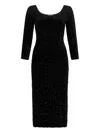 Roberto Cavalli Black Sheath Dress With Jaguar Skin Pattern In Black