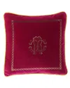 Roberto Cavalli Venezia Velvet Decorative Pillow, 16 X 16 In Pink