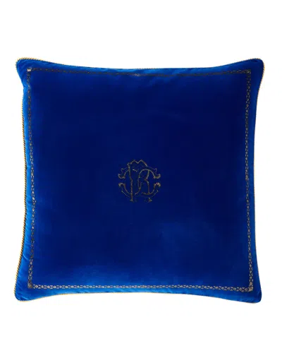 Roberto Cavalli Venezia Cushion, 27"sq. In Blue