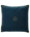 Roberto Cavalli Venezia Cushion, 27"sq. In Petrol Blue