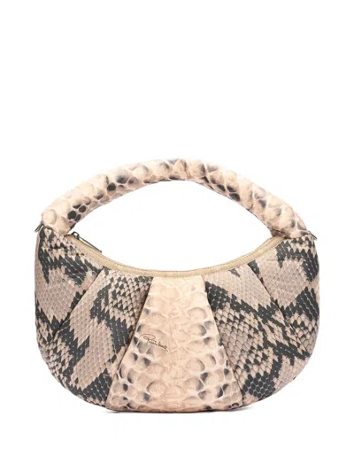 ROBERTO CAVALLI VENEZIA PYTHON-EMBOSSED TOTE BAG
