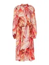 Roberto Cavalli Plumage Print Dress In Multicolour