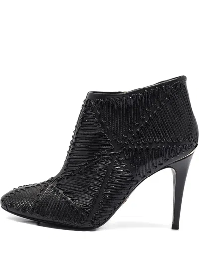 Pre-owned Roberto Cavalli Vintage 100mm Textured Leather Boots