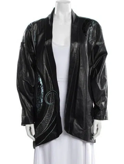 Pre-owned Roberto Cavalli Vintage 1980's Coat In Black