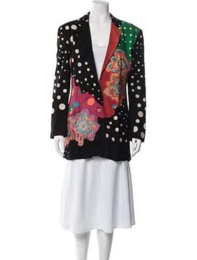 Pre-owned Roberto Cavalli Vintage 1980's Coat In Black/pink