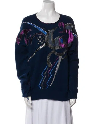 Pre-owned Roberto Cavalli Vintage 1980's Sweater In Blue