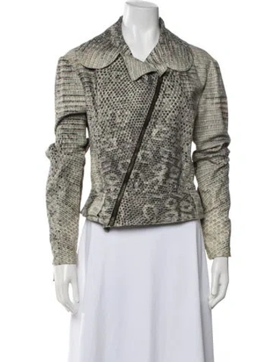 Pre-owned Roberto Cavalli Vintage 1998 Biker Jacket In Black/grey