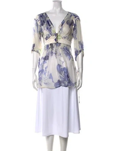 Pre-owned Roberto Cavalli Vintage 2000's Blouse In Blue