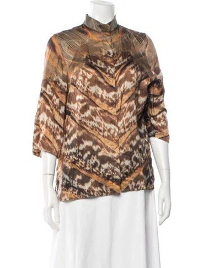 Pre-owned Roberto Cavalli Vintage 2000's Blouse In Brown