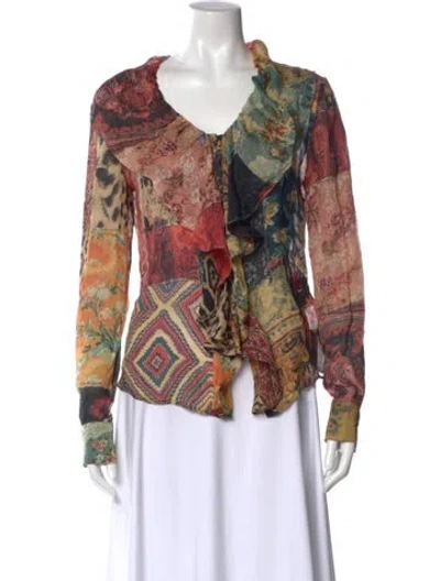 Pre-owned Roberto Cavalli Vintage 2000's Blouse In Pink