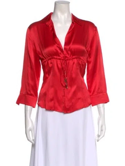 Pre-owned Roberto Cavalli Vintage 2000's Blouse In Red